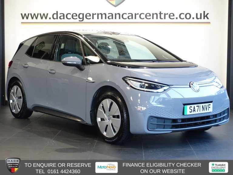 Used 2021 GREY VOLKSWAGEN ID.3 Hatchback Pro 58kWh Family Hatchback 5dr Electric Auto (145 ps) ELECTRIC (reg. 2021-11-04) (Automatic) for sale in Stockport