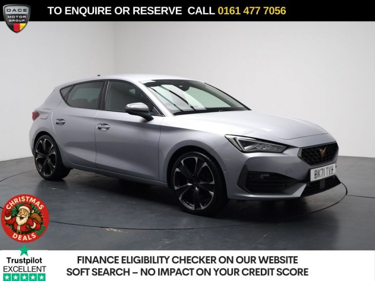 Used 2021 SILVER CUPRA LEON Hatchback 1.4 eHybrid 12.8kWh VZ2 Hatchback 5dr Petrol Plug-in Hybrid DSG Euro 6 (s/s) (245 ps) PETROL PLUG-IN HYBRID (reg. 2021-11-29) (Automatic) for sale in Stockport