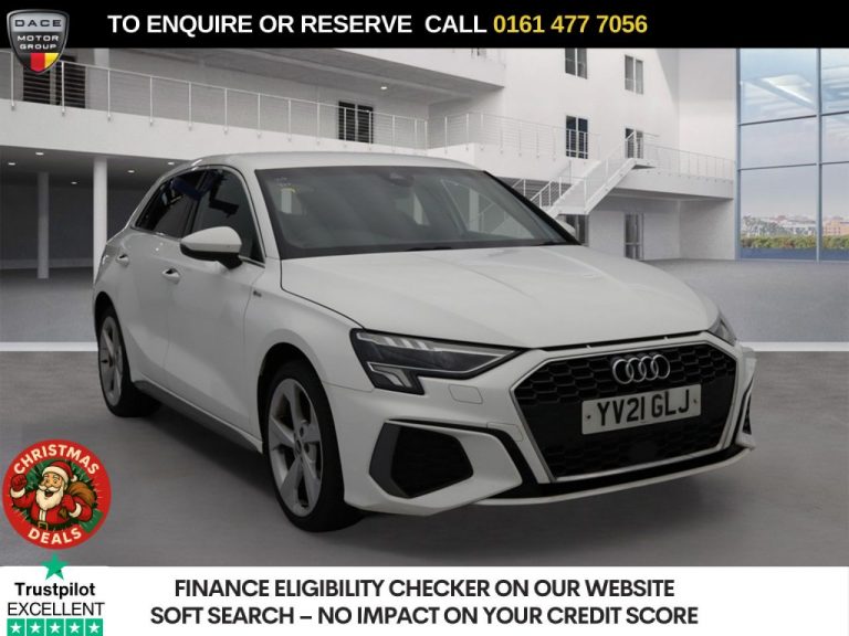 Used 2021 WHITE AUDI A3 Hatchback 1.4 TFSIe 40 S line Sportback 5dr Petrol Plug-in Hybrid S Tronic Euro 6 (s/s) 13kWh (204 ps) PETROL PLUG-IN HYBRID (reg. 2021-08-23) (Automatic) for sale in Stockport