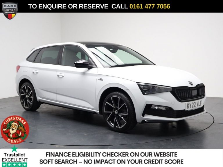 Used 2022 WHITE SKODA SCALA Hatchback 1.0 TSI Monte Carlo Hatchback 5dr Petrol DSG Euro 6 (s/s) (110 ps) PETROL (reg. 2022-03-16) (Automatic) for sale in Stockport