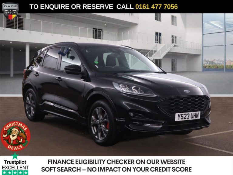 Used 2023 BLACK FORD KUGA SUV 2.5 EcoBoost Duratec 14.4kWh ST-Line SUV 5dr Petrol Plug-in Hybrid CVT Euro 6 (s/s) (225 ps) PETROL PLUG-IN HYBRID (reg. 2023-06-28) (Automatic) for sale in Stockport