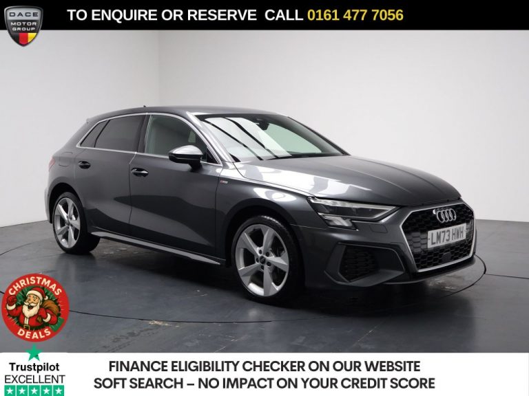 Used 2023 GREY AUDI A3 Hatchback 1.4 TFSIe 40 S line Sportback 5dr Petrol Plug-in Hybrid S Tronic Euro 6 (s/s) 13kWh (204 ps) PETROL PLUG-IN HYBRID (reg. 2023-09-22) (Automatic) for sale in Stockport