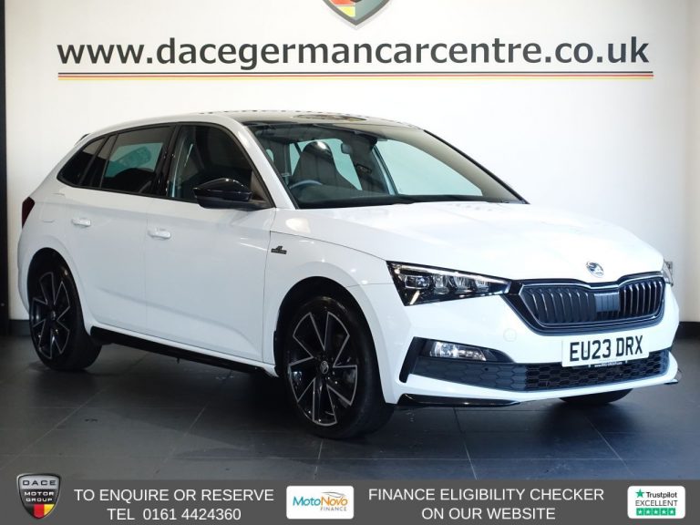 Used 2023 WHITE SKODA SCALA Hatchback 1.5 TSI Monte Carlo Hatchback 5dr Petrol DSG Euro 6 (s/s) (150 ps) PETROL (reg. 2023-04-18) (Automatic) for sale in Stockport
