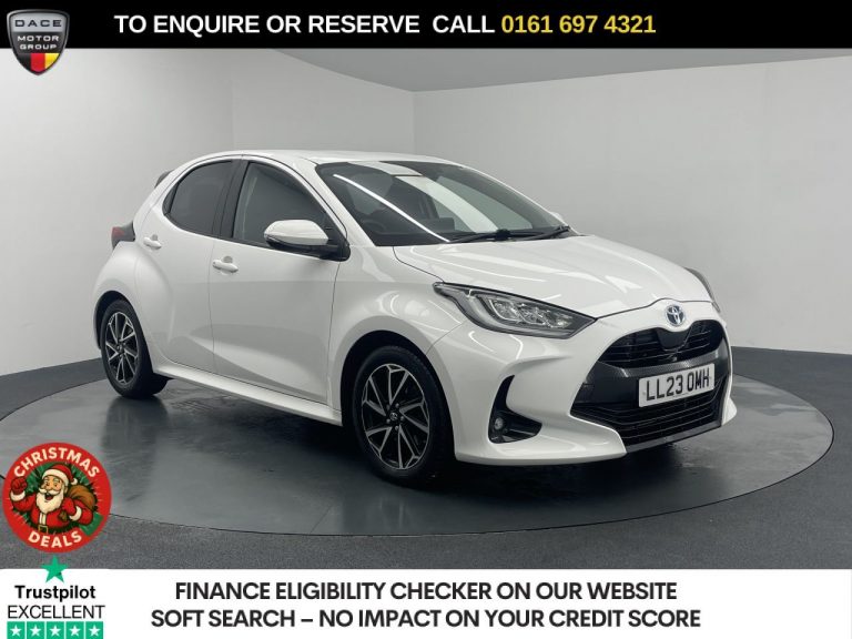 Used 2023 WHITE TOYOTA YARIS Hatchback 1.5 VVT-h Design Hatchback 5dr Petrol Hybrid E-CVT Euro 6 (s/s) (116 ps) PETROL HYBRID (reg. 2023-04-28) (Automatic) for sale in Stockport