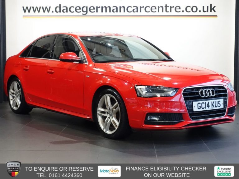 Used 2014 RED AUDI A4 Saloon 2.0 TDI S line Saloon 4dr Diesel Multitronic Euro 5 (s/s) (150 ps) DIESEL (reg. 2014-07-18) (Automatic) for sale in Stockport