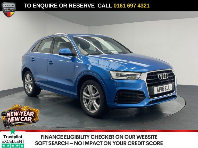 Used 2016 BLUE AUDI Q3 SUV 1.4 TFSI CoD S line SUV 5dr Petrol S Tronic Euro 6 (s/s) (150 ps) PETROL (reg. 2016-05-31) (Automatic) for sale in Stockport