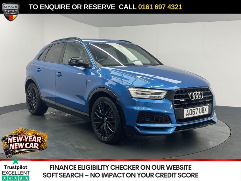 Used 2017 BLUE AUDI Q3 SUV 2.0 TDI Black Edition SUV 5dr Diesel S Tronic quattro Euro 6 (s/s) (150 ps) DIESEL (reg. 2017-10-31) (Automatic) for sale in Stockport