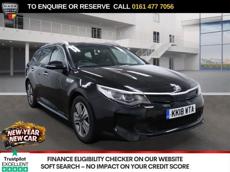 Used 2018 BLACK KIA OPTIMA Estate 2.0h GDi 11.26kWh Sportswagon 5dr Petrol Plug-in Hybrid Auto Euro 6 (202 bhp) PETROL PLUG-IN HYBRID (reg. 2018-08-13) (Automatic) for sale in Stockport