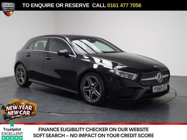 Used 2018 BLACK MERCEDES-BENZ A-CLASS Hatchback 2.0 A250 AMG Line (Premium) Hatchback 5dr Petrol 7G-DCT Euro 6 (s/s) (224 ps) PETROL (reg. 2018-11-13) (Automatic) for sale in Stockport