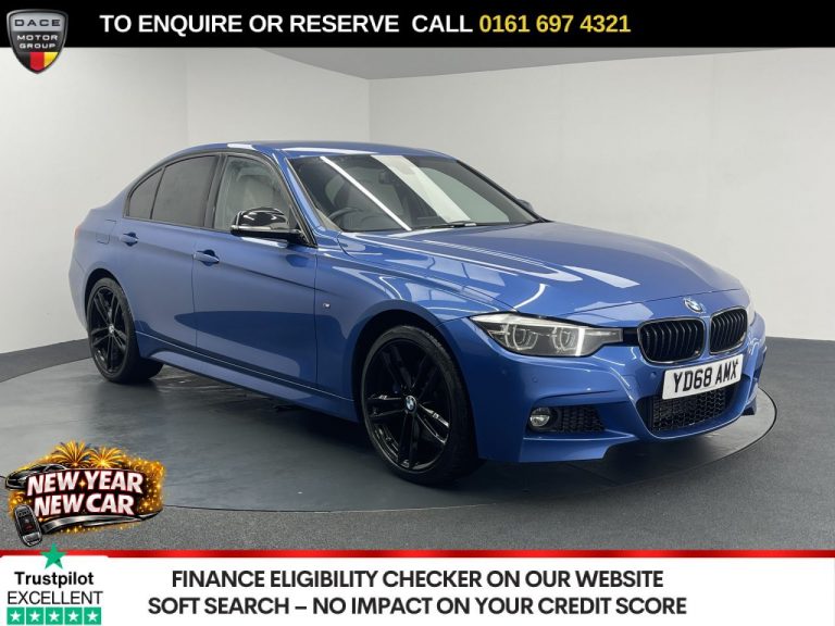 Used 2018 BLUE BMW 3 SERIES Saloon 2.0 320d M Sport Shadow Edition Saloon 4dr Diesel Auto xDrive Euro 6 (s/s) (190 ps) DIESEL (reg. 2018-10-12) (Automatic) for sale in Stockport