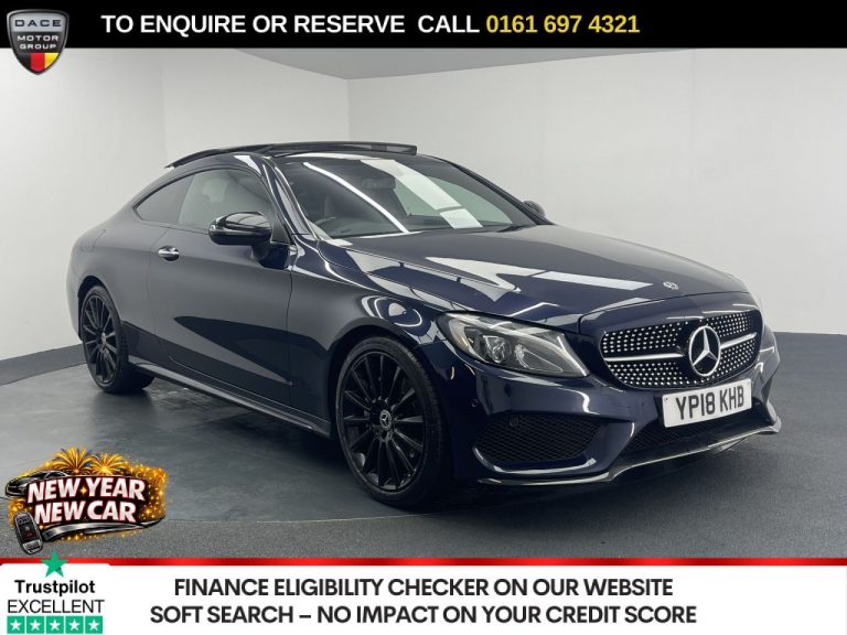 Used 2018 BLUE MERCEDES-BENZ C-CLASS Coupe 2.1 C220d AMG Line (Premium) Coupe 2dr Diesel G-Tronic+ Euro 6 (s/s) (170 ps) DIESEL (reg. 2018-04-10) (Automatic) for sale in Stockport