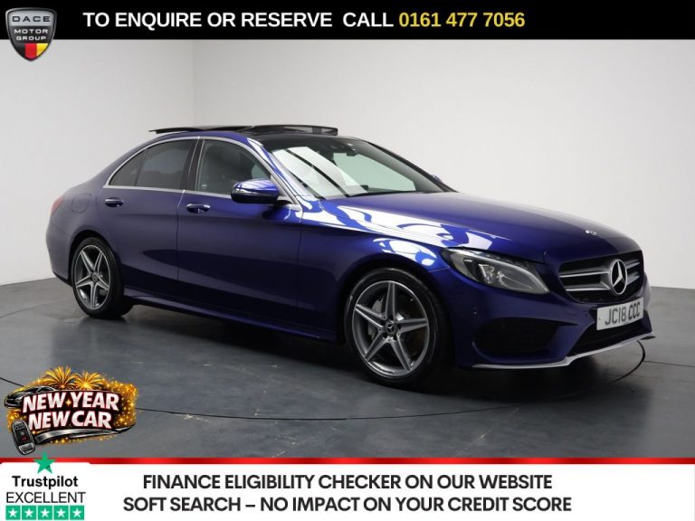 Used 2018 BLUE MERCEDES-BENZ C-CLASS Saloon 2.1 C250d AMG Line (Premium Plus) Saloon 4dr Diesel G-Tronic+ Euro 6 (s/s) (204 ps) DIESEL (reg. 2018-03-19) (Automatic) for sale in Stockport