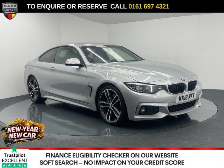 Used 2018 SILVER BMW 4 SERIES Coupe 2.0 420i M Sport Coupe 2dr Petrol Auto Euro 6 (s/s) (184 ps) PETROL (reg. 2018-07-20) (Automatic) for sale in Stockport