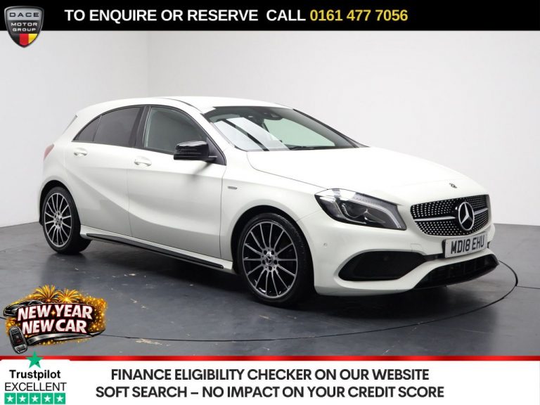 Used 2018 WHITE MERCEDES-BENZ A-CLASS Hatchback 1.6 A200 WhiteArt Hatchback 5dr Petrol 7G-DCT Euro 6 (s/s) (156 ps) PETROL (reg. 2018-07-06) (Automatic) for sale in Stockport