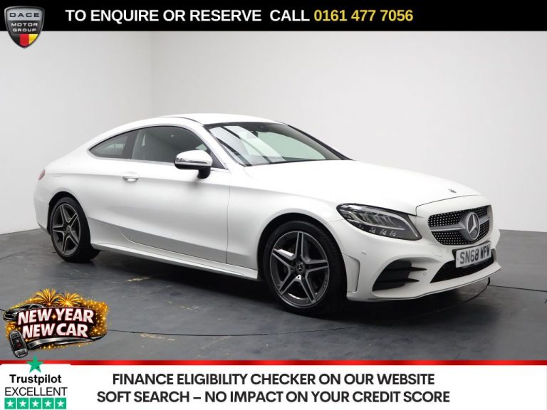 Used 2018 WHITE MERCEDES-BENZ C-CLASS Coupe 1.5 C200 MHEV AMG Line Coupe 2dr Petrol G-Tronic+ Euro 6 (s/s) (198 ps) PETROL (reg. 2018-10-25) (Automatic) for sale in Stockport