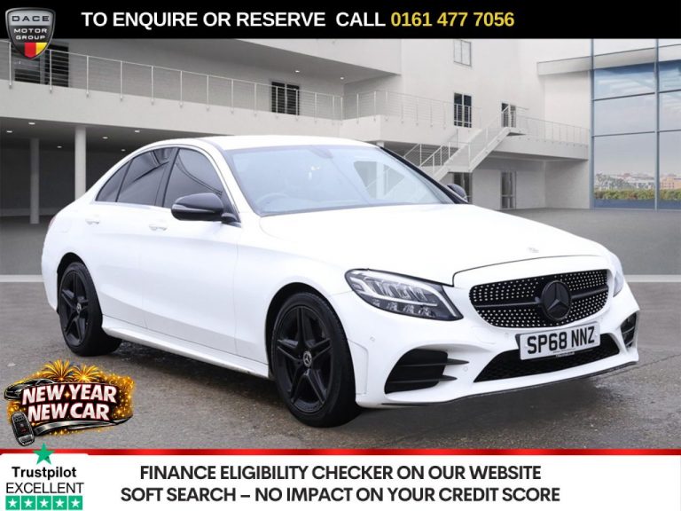 Used 2018 WHITE MERCEDES-BENZ C-CLASS Saloon 1.5 C200 MHEV EQ Boost AMG Line Saloon 4dr Petrol G-Tronic+ Euro 6 (s/s) (198 ps) PETROL (reg. 2018-10-31) (Automatic) for sale in Stockport
