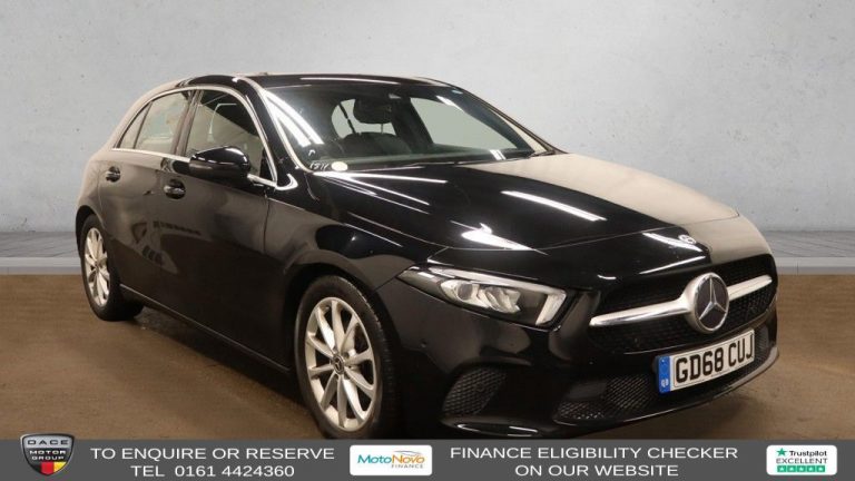 Used 2019 BLACK MERCEDES-BENZ A-CLASS Hatchback 1.5 A180d Sport (Executive) Hatchback 5dr Diesel 7G-DCT Euro 6 (s/s) (116 ps) DIESEL (reg. 2019-01-23) (Automatic) for sale in Stockport