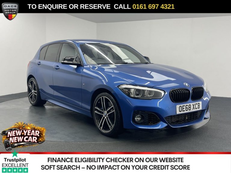 Used 2019 BLUE BMW 1 SERIES Hatchback 1.5 118i GPF M Sport Shadow Edition Hatchback 5dr Petrol Auto Euro 6 (s/s) (136 ps) PETROL (reg. 2019-01-30) (Automatic) for sale in Stockport