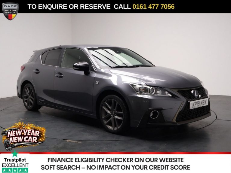 Used 2019 GREY LEXUS CT Hatchback 1.8 200h F Sport Hatchback 5dr Petrol Hybrid E-CVT Euro 6 (s/s) (136 ps) PETROL HYBRID (reg. 2019-03-07) (Automatic) for sale in Stockport