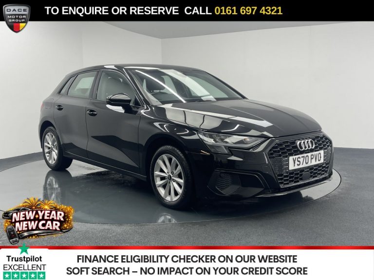 Used 2020 BLACK AUDI A3 Hatchback 1.0 TFSI 30 Technik Sportback 5dr Petrol S Tronic Euro 6 (s/s) (110 ps) PETROL (reg. 2020-11-23) (Automatic) for sale in Stockport