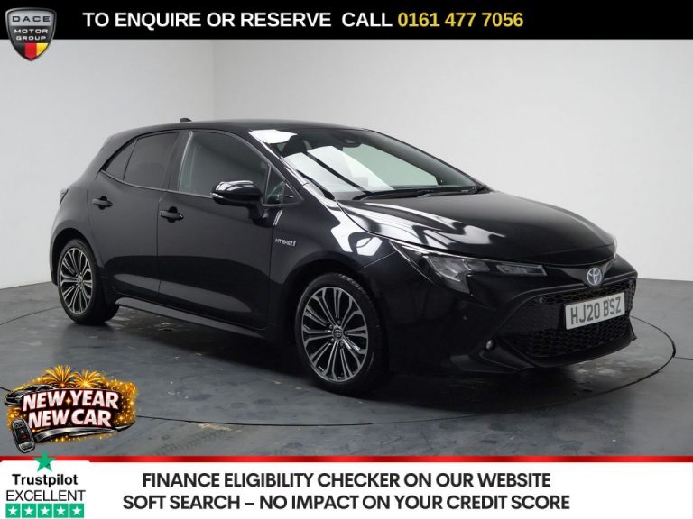 Used 2020 BLACK TOYOTA COROLLA Hatchback 2.0 VVT-h Design Hatchback 5dr Petrol Hybrid CVT Euro 6 (s/s) (184 ps) PETROL HYBRID (reg. 2020-03-13) (Automatic) for sale in Stockport
