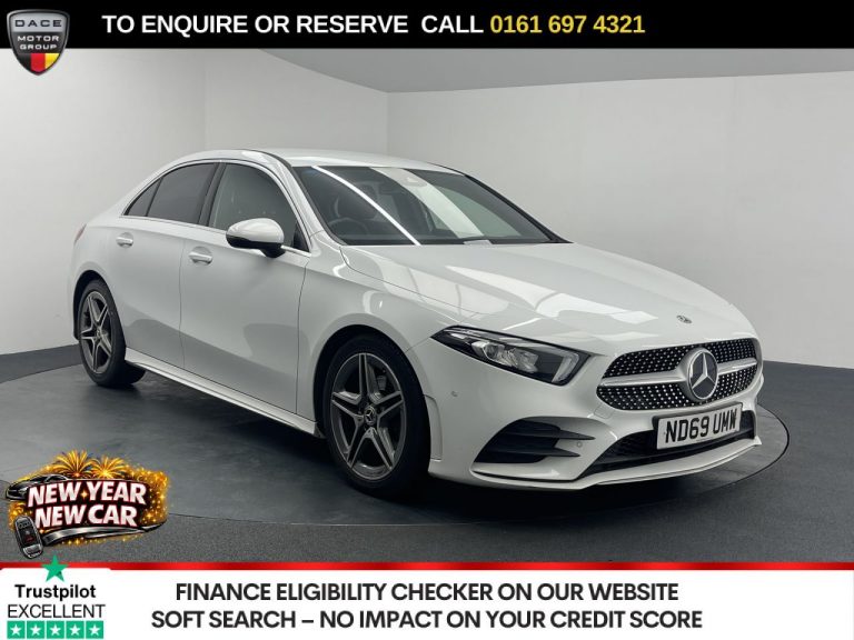Used 2020 WHITE MERCEDES-BENZ A-CLASS Saloon 1.5 A180d AMG Line (Executive) Saloon 4dr Diesel 7G-DCT Euro 6 (s/s) (116 ps) DIESEL (reg. 2020-01-08) (Automatic) for sale in Stockport