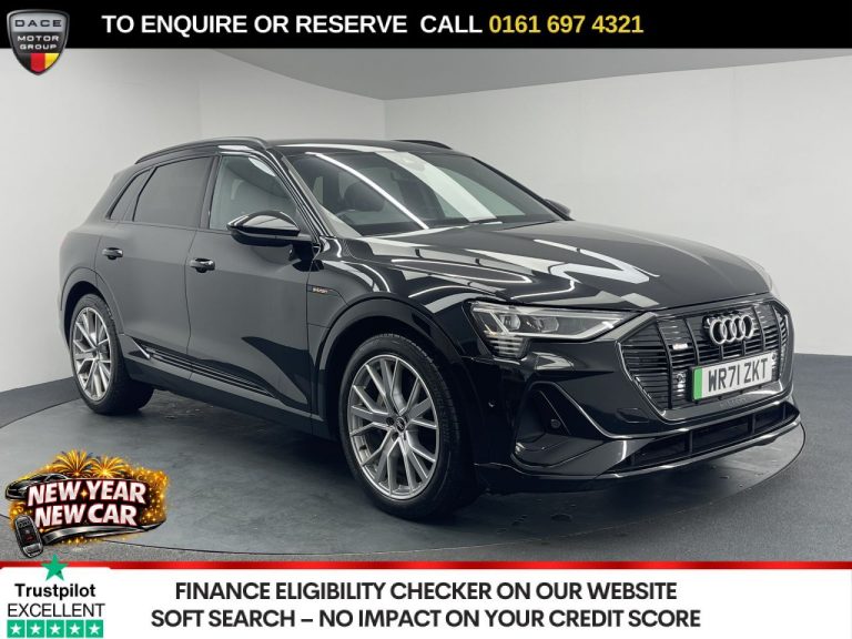 Used 2021 BLACK AUDI E-TRON SUV 55 Black Edition SUV 5dr Electric Auto quattro 95kWh (11kW Charger) (408 ps) ELECTRIC (reg. 2021-12-23) (Automatic) for sale in Stockport