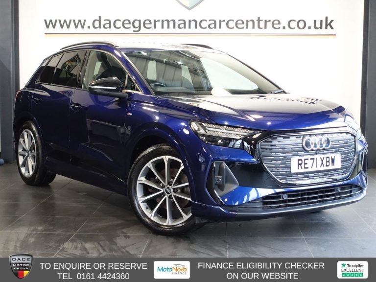 Used 2021 BLUE AUDI Q4 E-TRON SUV 35 Edition 1 SUV 5dr Electric Auto 55kWh (170 ps) ELECTRIC (reg. 2021-12-16) (Automatic) for sale in Stockport