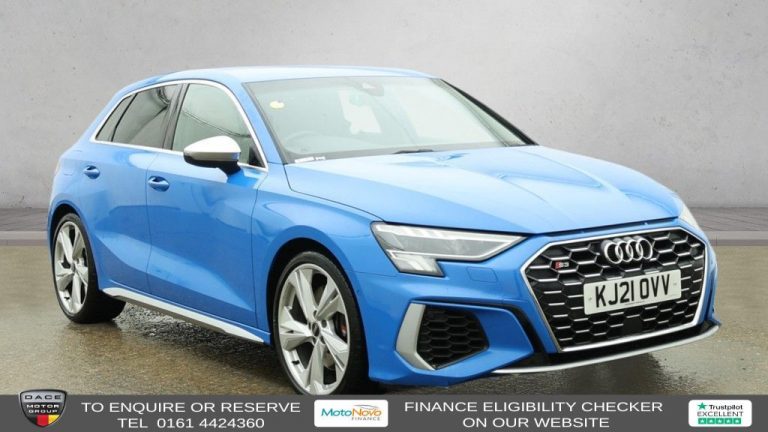 Used 2021 BLUE AUDI S3 Hatchback 2.0 TFSI Sportback 5dr Petrol S Tronic quattro Euro 6 (s/s) (310 ps) PETROL (reg. 2021-07-09) (Automatic) for sale in Stockport