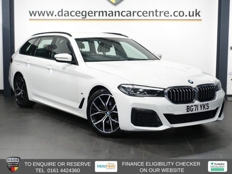 Used 2021 WHITE BMW 5 SERIES Estate 2.0 520d MHT M Sport Touring 5dr Diesel Hybrid Steptronic Euro 6 (s/s) (190 ps) DIESEL HYBRID (reg. 2021-11-15) (Automatic) for sale in Stockport