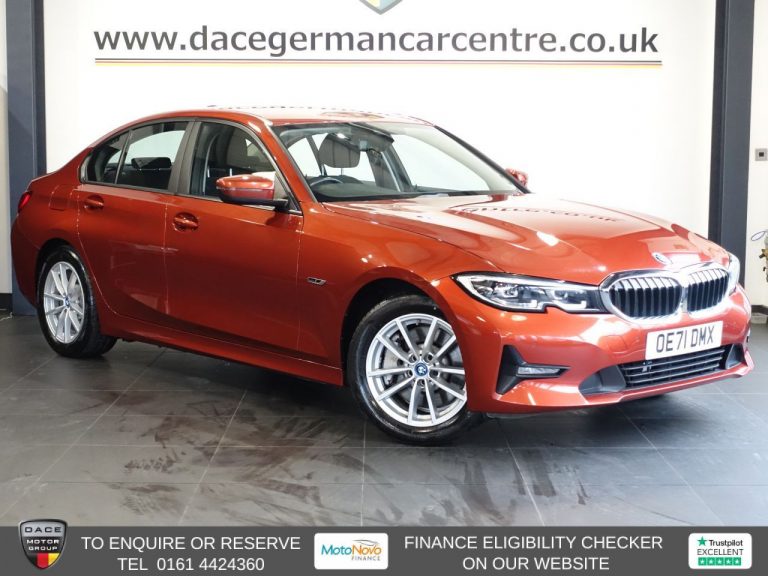 Used 2022 ORANGE BMW 3 SERIES Saloon 2.0 330e 12kWh SE Pro Saloon 4dr Petrol Plug-in Hybrid Auto Euro 6 (s/s) (292 ps) PETROL PLUG-IN HYBRID (reg. 2022-01-27) (Automatic) for sale in Stockport
