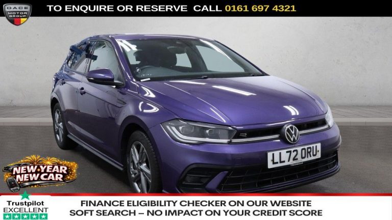 Used 2022 PURPLE VOLKSWAGEN POLO Hatchback 1.0 TSI R-Line Hatchback 5dr Petrol DSG Euro 6 (s/s) (95 ps) PETROL (reg. 2022-11-19) (Automatic) for sale in Stockport