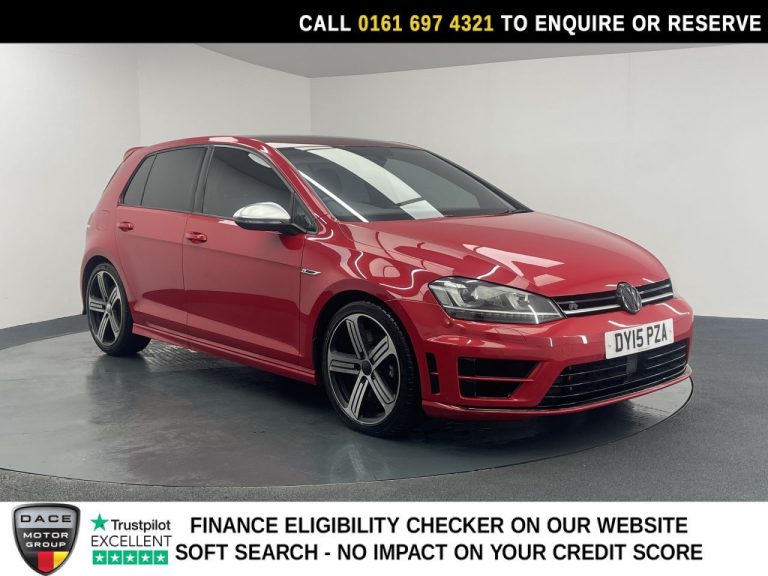 Used 2015 RED VOLKSWAGEN GOLF Hatchback 2.0 TSI BlueMotion Tech R Hatchback 5dr Petrol DSG 4Motion Euro 6 (s/s) (300 ps) PETROL (reg. 2015-03-12) (Automatic) for sale in Stockport