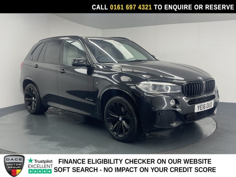 Used 2016 BLACK BMW X5 SUV 3.0 40d M Sport SUV 5dr Diesel Auto xDrive Euro 6 (s/s) (313 ps) DIESEL (reg. 2016-04-29) (Automatic) for sale in Stockport