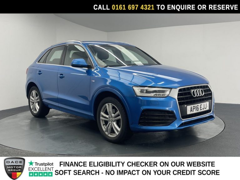 Used 2016 BLUE AUDI Q3 SUV 1.4 TFSI CoD S line SUV 5dr Petrol S Tronic Euro 6 (s/s) (150 ps) PETROL (reg. 2016-05-31) (Automatic) for sale in Stockport
