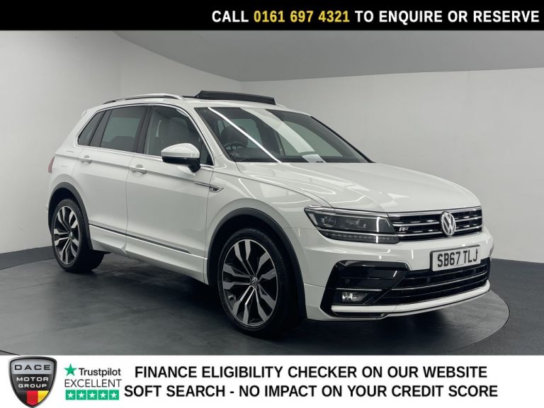 Used 2017 WHITE VOLKSWAGEN TIGUAN SUV 2.0 TDI R-Line SUV 5dr Diesel DSG Euro 6 (s/s) (150 ps) DIESEL (reg. 2017-12-21) (Automatic) for sale in Stockport