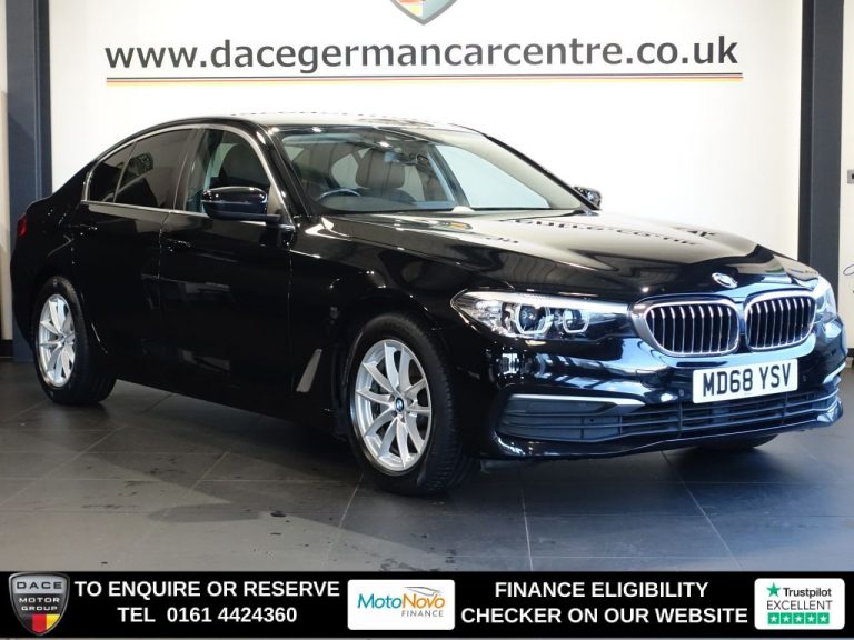 Used 2018 BLACK BMW 5 SERIES Saloon 2.0 520i GPF SE Saloon 4dr Petrol Auto Euro 6 (s/s) (184 ps) PETROL (reg. 2018-11-30) (Automatic) for sale in Stockport