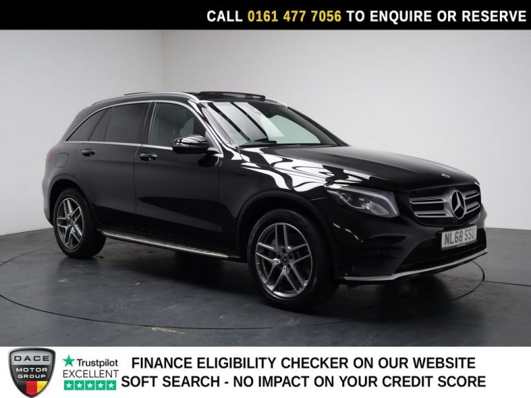 Used 2018 BLACK MERCEDES-BENZ GLC SUV 2.0 GLC250 AMG Line (Premium) SUV 5dr Petrol G-Tronic+ 4MATIC Euro 6 (s/s) (211 ps) PETROL (reg. 2018-09-28) (Automatic) for sale in Stockport
