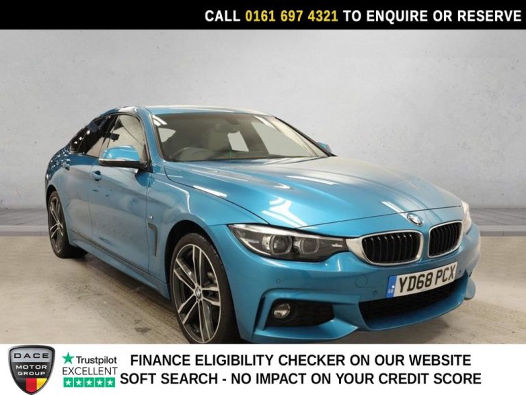 Used 2018 BLUE BMW 4 SERIES GRAN COUPE Hatchback 3.0 430d M Sport Hatchback 5dr Diesel Auto xDrive Euro 6 (s/s) (258 ps) DIESEL (reg. 2018-09-07) (Automatic) for sale in Stockport