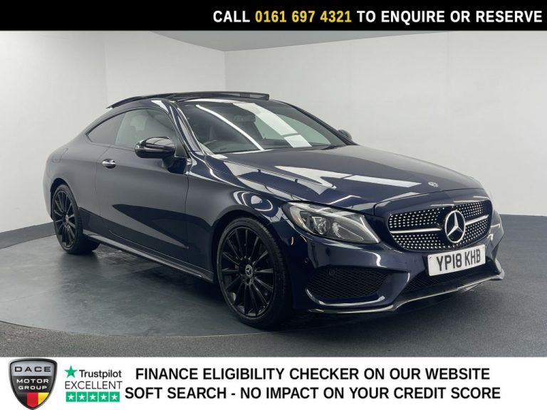 Used 2018 BLUE MERCEDES-BENZ C-CLASS Coupe 2.1 C220d AMG Line (Premium) Coupe 2dr Diesel G-Tronic+ Euro 6 (s/s) (170 ps) DIESEL (reg. 2018-04-10) (Automatic) for sale in Stockport