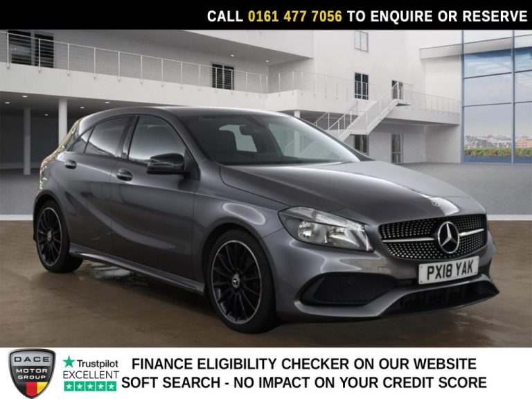 Used 2018 GREY MERCEDES-BENZ A-CLASS Hatchback 1.6 A200 AMG Line Hatchback 5dr Petrol 7G-DCT Euro 6 (s/s) (156 ps) PETROL (reg. 2018-03-27) (Automatic) for sale in Stockport