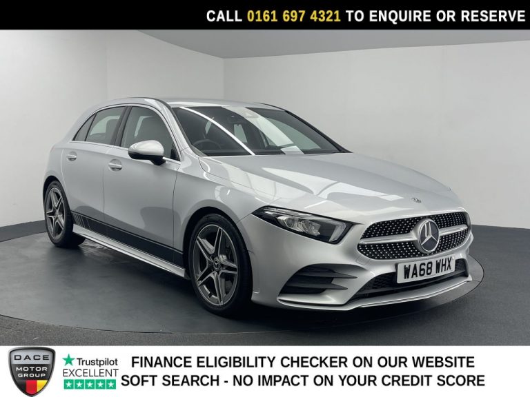 Used 2018 SILVER MERCEDES-BENZ A-CLASS Hatchback 2.0 A250 AMG Line Hatchback 5dr Petrol 7G-DCT Euro 6 (s/s) (224 ps) PETROL (reg. 2018-09-17) (Automatic) for sale in Stockport