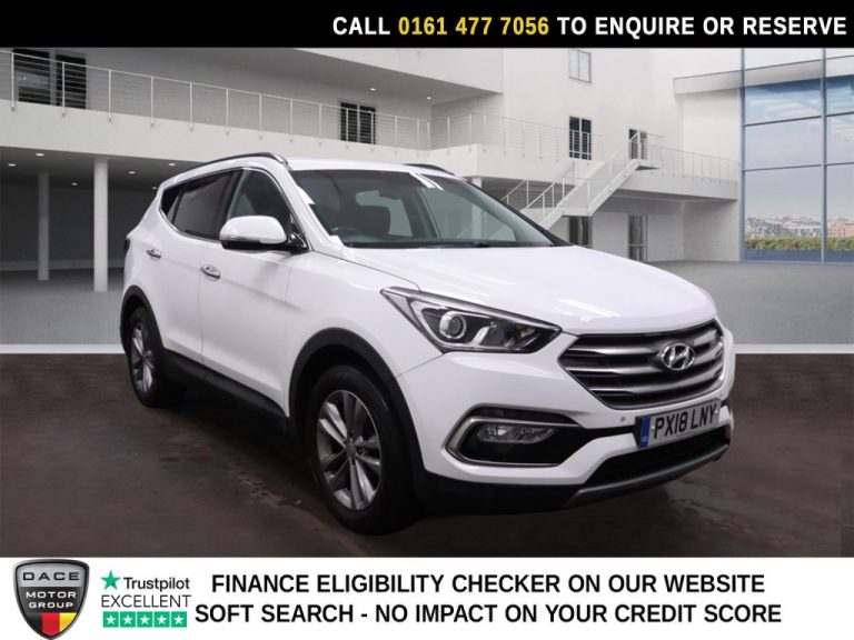 Used 2018 WHITE HYUNDAI SANTA FE SUV 2.2 CRDi Blue Drive Premium SUV 5dr Diesel Auto 4WD Euro 6 (s/s) (200 ps) DIESEL (reg. 2018-03-09) (Automatic) for sale in Stockport
