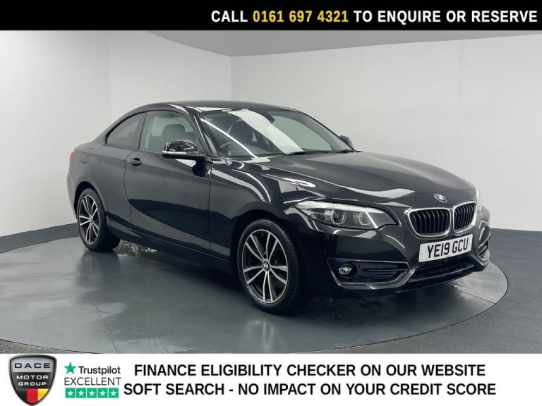 Used 2019 BLACK BMW 2 SERIES Coupe 2.0 220d Sport Coupe 2dr Diesel Auto xDrive Euro 6 (s/s) (190 ps) DIESEL (reg. 2019-04-08) (Automatic) for sale in Stockport