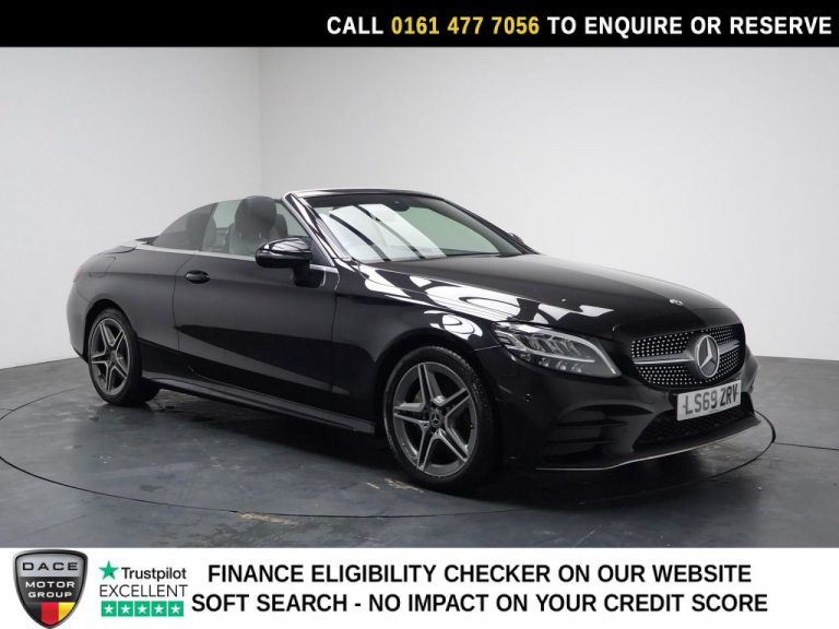 Used 2019 BLACK MERCEDES-BENZ C CLASS Convertible 1.5 C200 MHEV AMG Line Cabriolet 2dr Petrol G-Tronic+ Euro 6 (s/s) (198 ps) PETROL (reg. 2019-09-30) (Automatic) for sale in Stockport