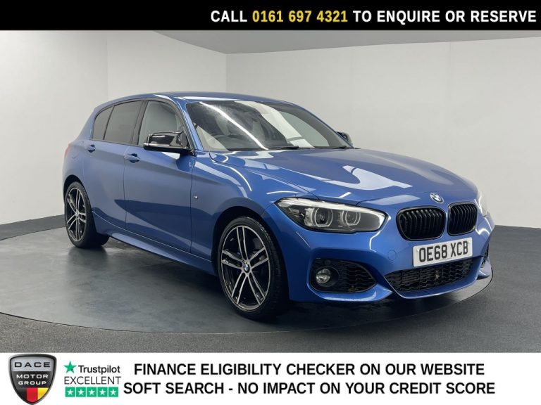 Used 2019 BLUE BMW 1 SERIES Hatchback 1.5 118i GPF M Sport Shadow Edition Hatchback 5dr Petrol Auto Euro 6 (s/s) (136 ps) PETROL (reg. 2019-01-30) (Automatic) for sale in Stockport