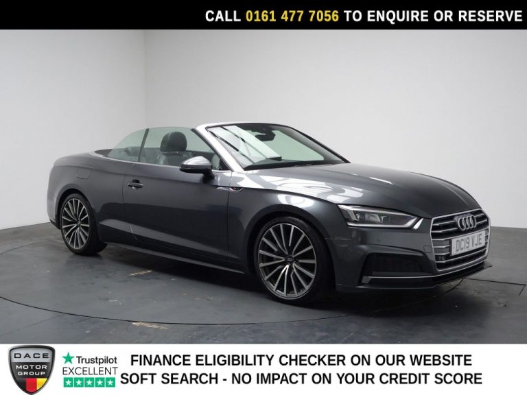 Used 2019 GREY AUDI A5 CABRIOLET Convertible 2.0 TDI 40 S line Convertible 2dr Diesel S Tronic Euro 6 (s/s) (190 ps) DIESEL (reg. 2019-06-27) (Automatic) for sale in Stockport