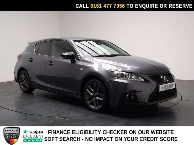 Used 2019 GREY LEXUS CT Hatchback 1.8 200h F Sport Hatchback 5dr Petrol Hybrid E-CVT Euro 6 (s/s) (136 ps) PETROL HYBRID (reg. 2019-03-07) (Automatic) for sale in Stockport
