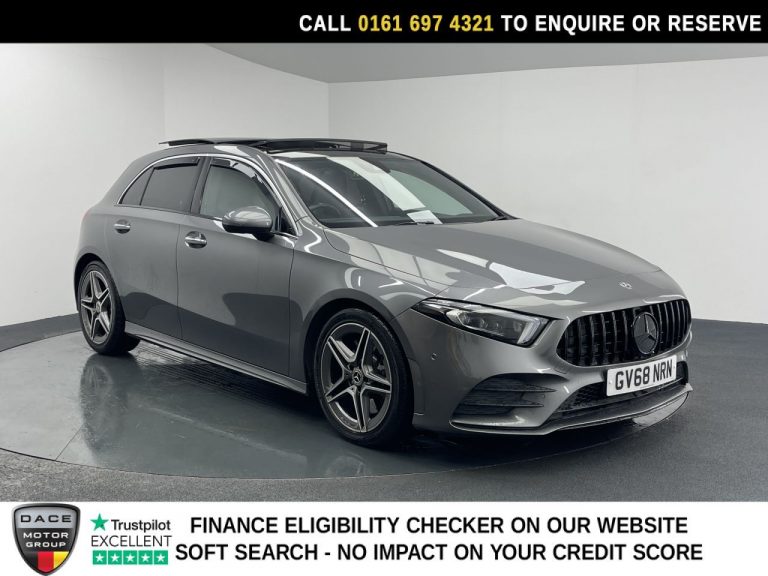 Used 2019 GREY MERCEDES-BENZ A-CLASS Hatchback 2.0 A250 AMG Line (Premium Plus) Hatchback 5dr Petrol 7G-DCT Euro 6 (s/s) (224 ps) PETROL (reg. 2019-01-10) (Automatic) for sale in Stockport