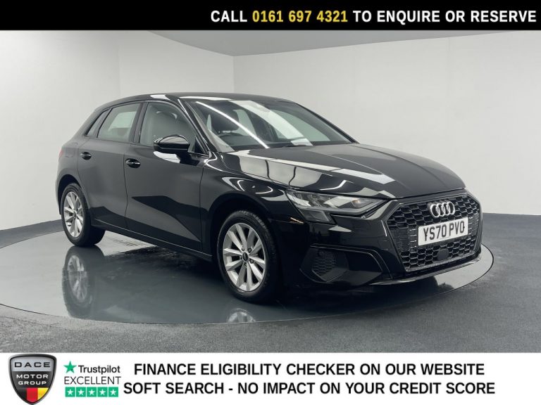Used 2020 BLACK AUDI A3 Hatchback 1.0 TFSI 30 Technik Sportback 5dr Petrol S Tronic Euro 6 (s/s) (110 ps) PETROL (reg. 2020-11-23) (Automatic) for sale in Stockport